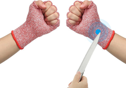 Cut Resistant Sleeves with Finger Grips Forearm Protective Sleeves Level 5 Protection Arm Safety Protectors Sleeves