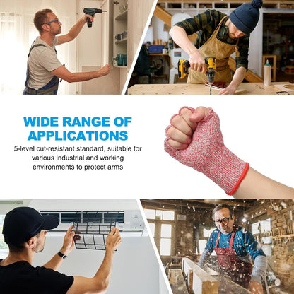 Cut Resistant Sleeves with Finger Grips Forearm Protective Sleeves Level 5 Protection Arm Safety Protectors Sleeves