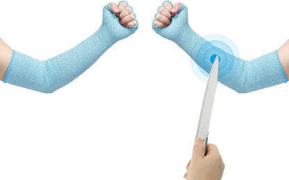 Cut Resistant Sleeves with Finger Grips Forearm Protective Sleeves Level 5 Protection Arm Safety Protectors Sleeves