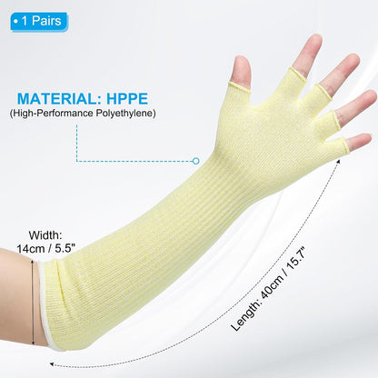 Cut Resistant Sleeves with Finger Grips Forearm Protective Sleeves Level 5 Protection Arm Safety Protectors Sleeves