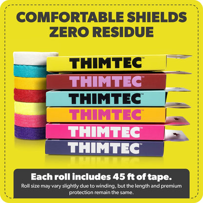 The Original Thimble Tape for Hand Sewing - Fully Adjustable Nail & Finger Protector - A Smarter Alternative to Classic Knitting Thimbles - Caution Tape, 2-Pack