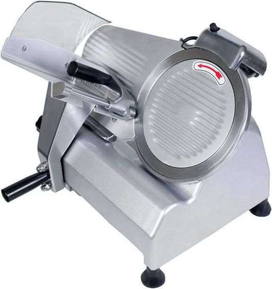 VEVOR 10" Commercial Meat Slicer, 240W Electric Deli Food Slicer with Carbon Steel Blade, Built-In Sharpener & 0-0.47" Adjustable Thickness for Frozen Meat, Ham, Baguett, Steak, UL Approved