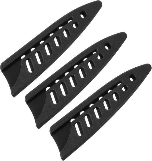 3 Pcs Knife Guards for Kitchen Knife Protector Sleeves Black Knives Sheaths for Kitchen Bread Sheath Knives Blade Protector Universal Plastic Guards Set Protective for 3.86'' Bread Chef Utility