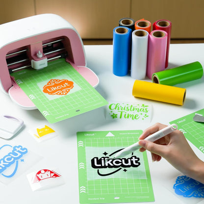 Likcut Cutting Mat for Glee S501 Cutter, 4.5" X 6.5" Standard Grip Mat for DIY Crafty, 3 Packs Likcut Accessories Mats, Adhesive Sticky Green Quilting Replacement Cut Mats for Iron On, Vinyl and More