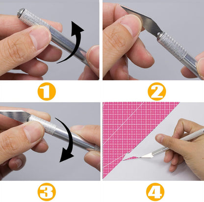 Self Healing Sewing Mat, Exacto Knife Precision Carving Craft Hobby Knife Kit for DIY Art Work Cutting, Hobby, Stencil, Scrapbooking-A4(9"x12")