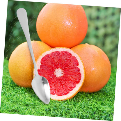 IMIKEYA Stainless Steel Grapefruit Spoons and Knife Set with Serrated Edges Ergonomic Handle for Easy Cutting of Kiwi and Desserts Kitchen Utensil Set