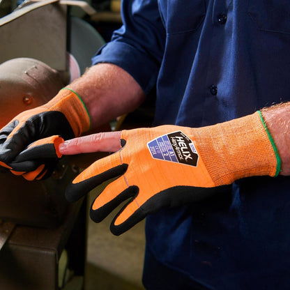HexArmor Cut-Resistant Impact Protection Polyurethane Palm Knit Work Gloves | Helix® Core 3012