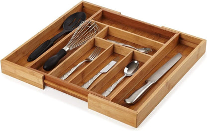 Heim Concept Drawer Organizer Bamboo Cutlery Tray Silverware Organizer/Utensil Holder, Drawer Dividers Organizer for Silverware, Flatware, Knives in Kitchen