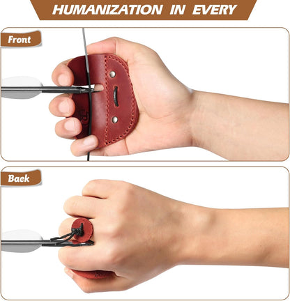 Ringsun Leather Archery Finger Tabs,Handmade Archery Finger Guard for Shooting Practice Gear, Recurve Bow Fingers Tab