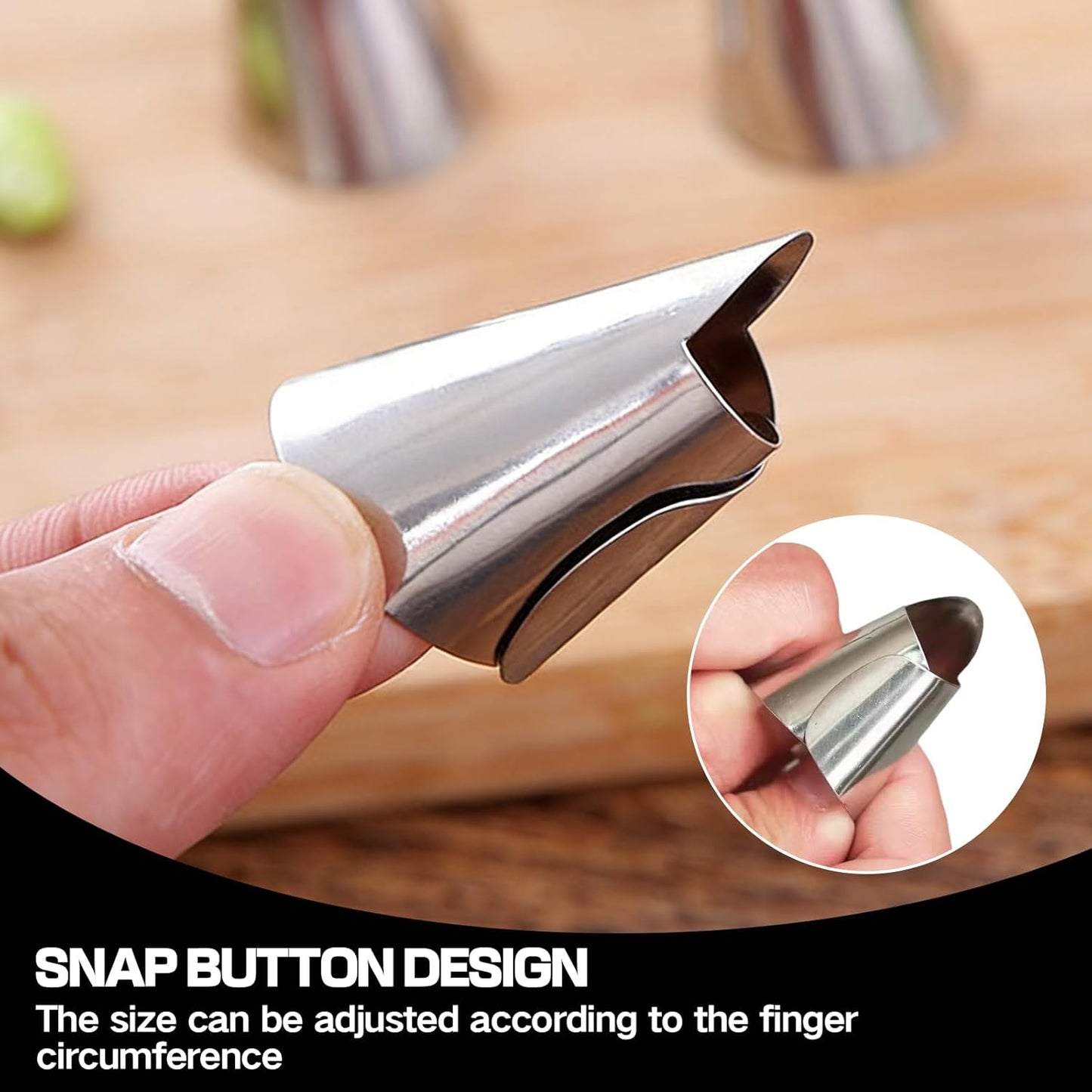 5 Pcs Stainless Steel Finger Guards & 50 Pcs Disposable Finger Cots | Adjustable Thumb Guards for Peeling, Metal Finger Protectors for Kitchen Cutting, Cooking & Nail Art