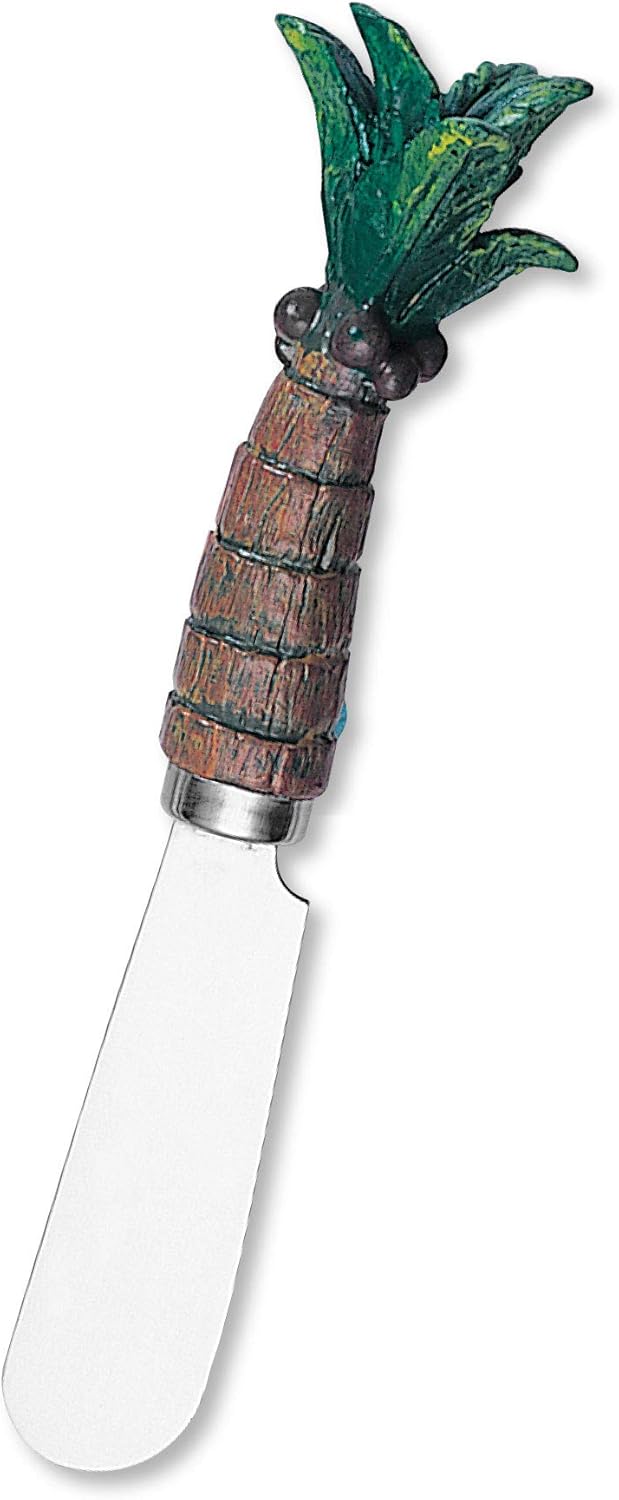 Supreme Housewares Tiki Bar Cheese Spreaders, Hand-Painted Resin Handles with Stainless Steel Blades for Spreading Cream Cheese, Butter, and Jam, Assorted Designs, Set of 4
