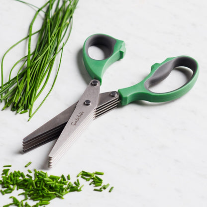 Sur La Table 10-Blade Herb Shears, Stainless Steel Multi-Blade Herb Scissors for Fast Snipping Directly Over Dishes
