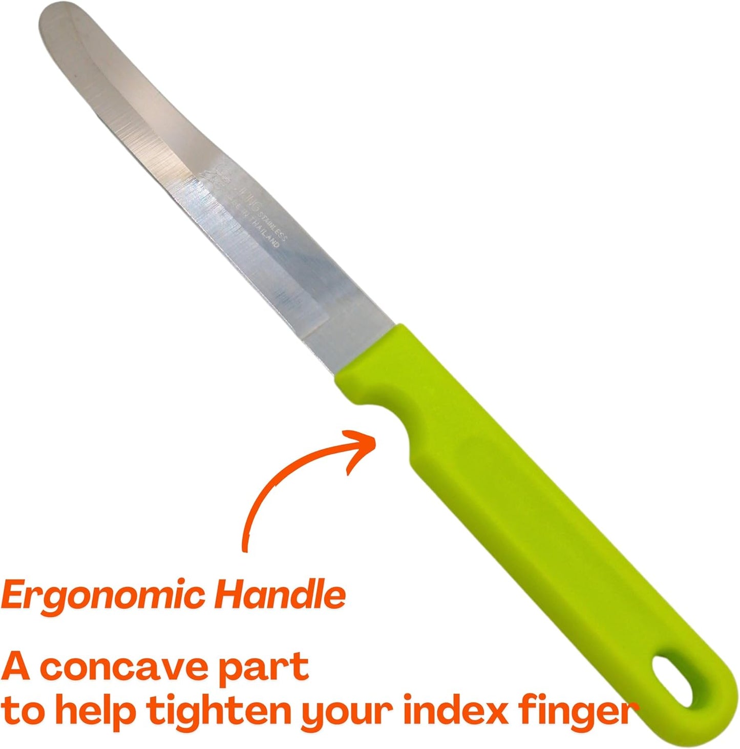 Round Tip Knife, Blunt Knife, Rounded Tip Knives for Cutting Fruit and Vegetable, Smooth Sharp Blade, Safety Knifes (Yellow)