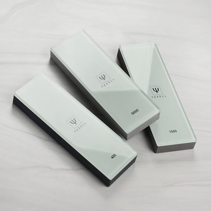 Yaxell Whetstone Kit - Made in Japan - 5 Piece Knife Sharpening Glass Stone Set