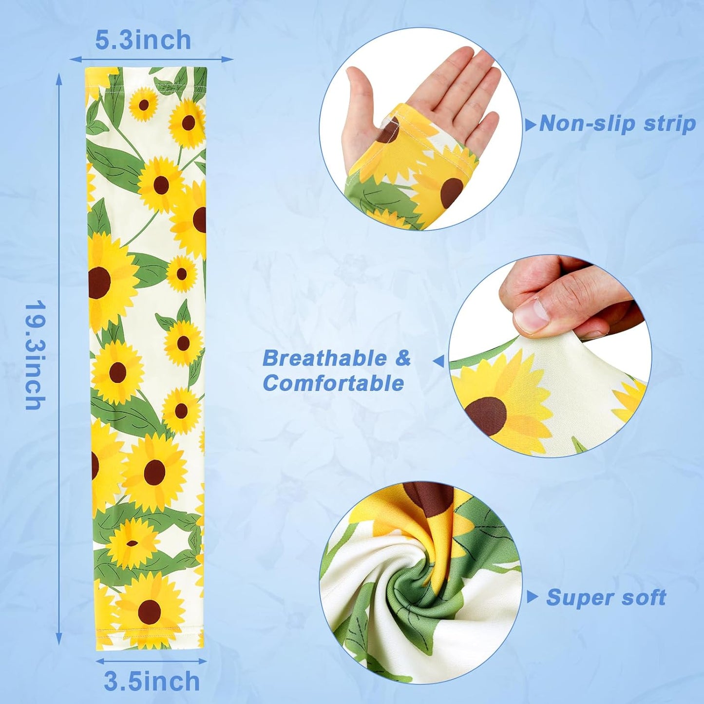 4 Pairs Gardening Sleeves Anti-Slip Arm Protection with Thumb Hole Sun Sleeve Cooling Arm Sleeves for Women Men Outdoor