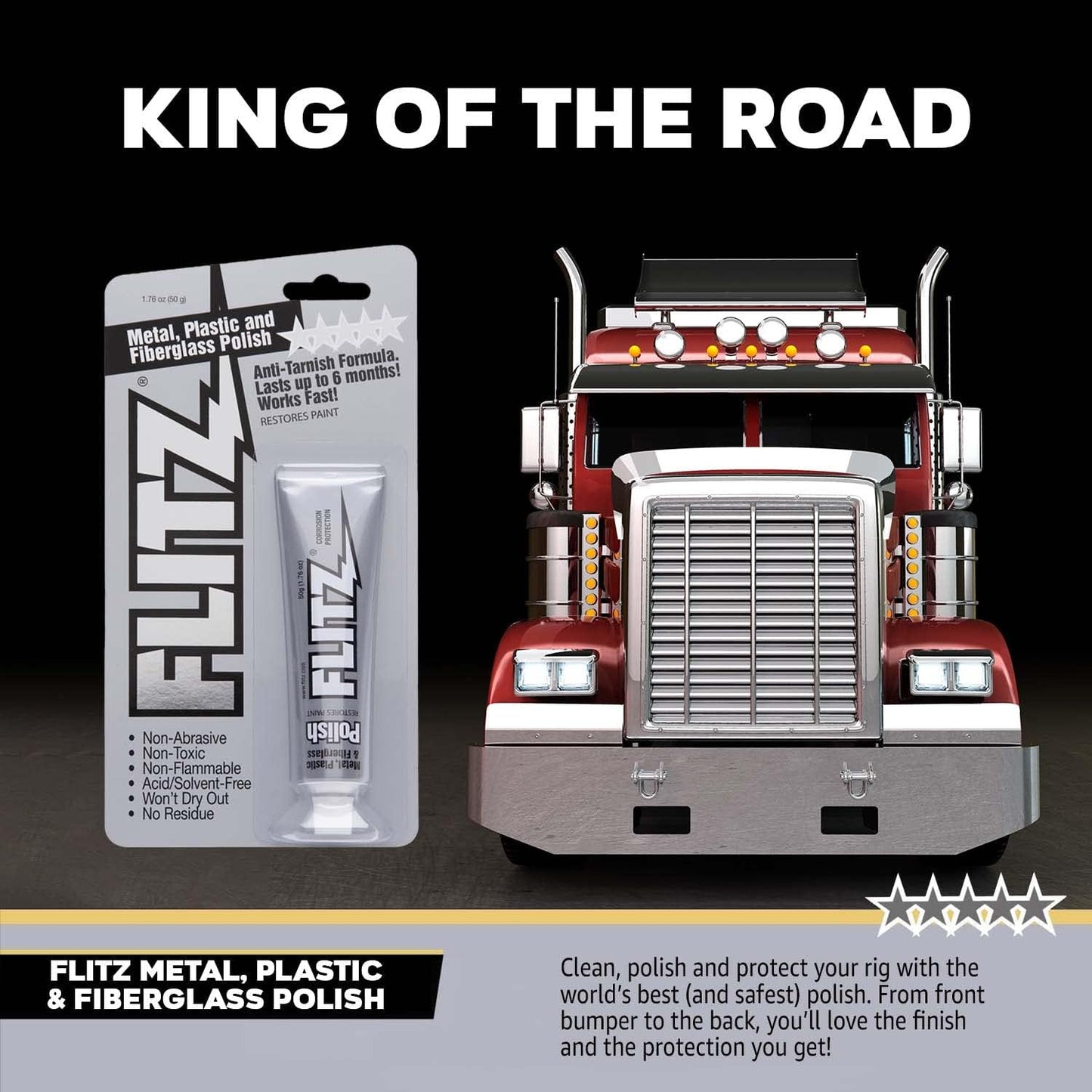 Flitz Metal Polish Paste - 1.76oz USA-Made Polish for Solid Chrome, Stainless Steel, & Aluminum - Non-Abrasive for Light Oxidation - Requires Manual Buffing - Not for Plated/Coated Surfaces (1 Pack)