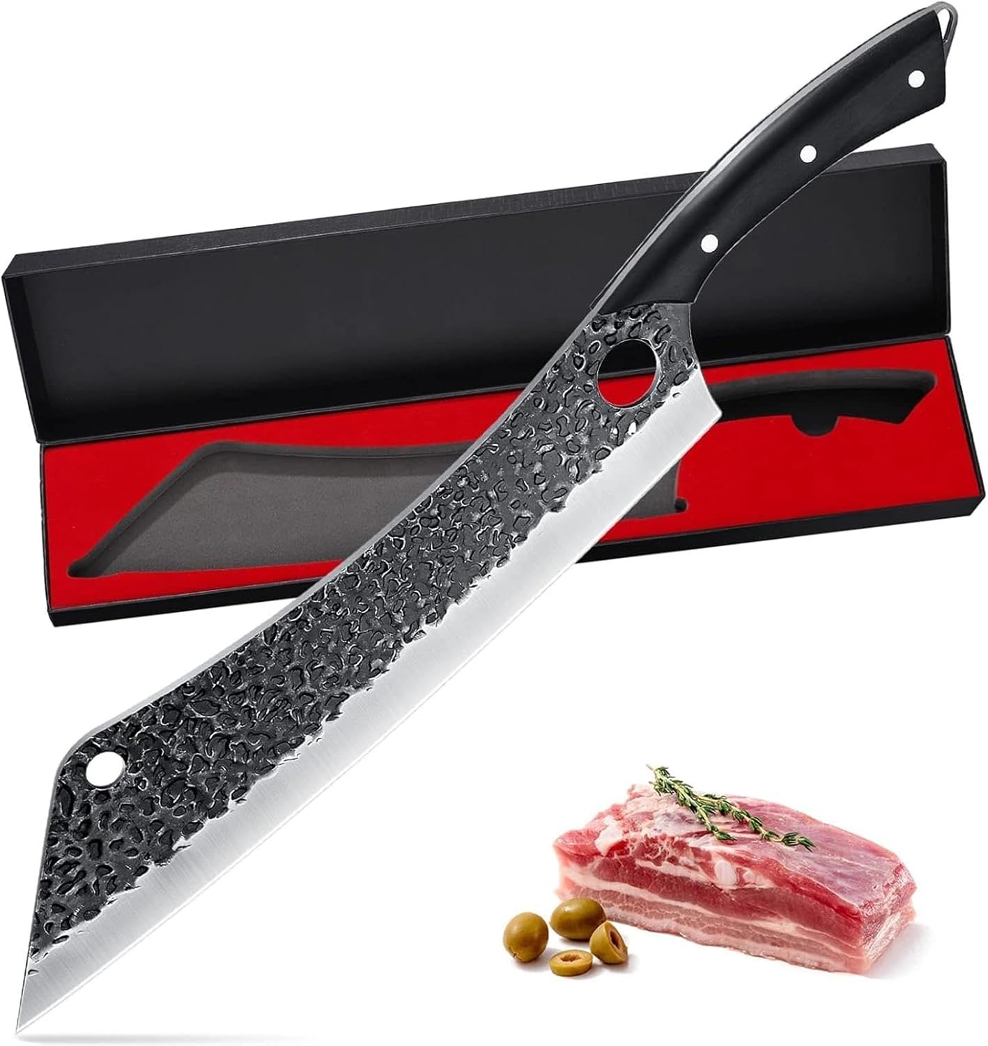 PURPLEBIRD Japanese Brisket Slicing Knife 11" - Butcher Knife for Meat Cutting Chopping, Heavy Duty Meat Knives Full Tang, Sharp BBQ Knives for Turkey Grilling Smoker, Ideal Gifts for Men Women