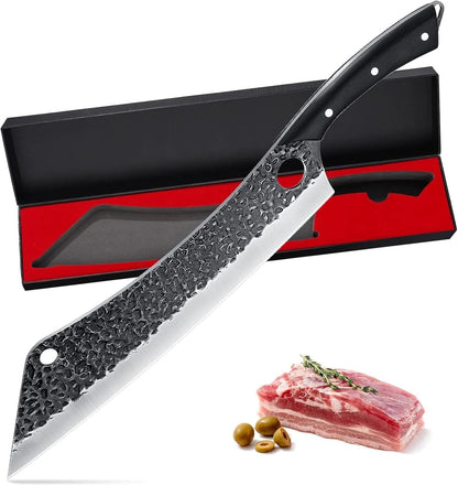 PURPLEBIRD Japanese Brisket Slicing Knife 11" - Butcher Knife for Meat Cutting Chopping, Heavy Duty Meat Knives Full Tang, Sharp BBQ Knives for Turkey Grilling Smoker, Ideal Gifts for Men Women