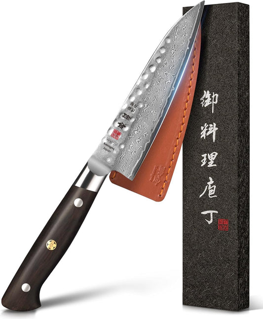 Japanese Chef Knife Kitchen Knife with 67 Layers Damascus Steel AUS-10 Core, Professional Damascus Knife with Full-Tang Ebony Wood Handle and Premium Gift Box (8.27 Inch Kiritsuke Knife)