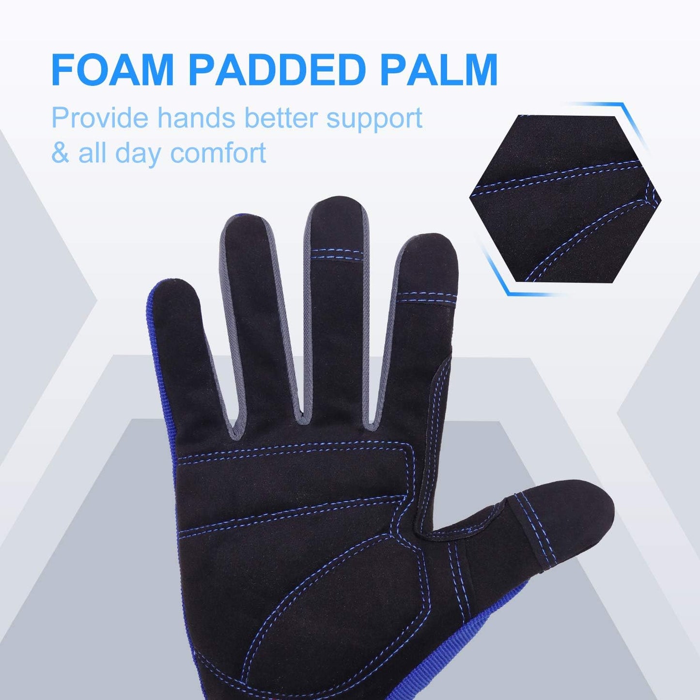 HANDLANDY Work Gloves for Men & Women, Utility Mechanic Working Gloves Touch Screen, Flexible Gardening Gloves for Yard