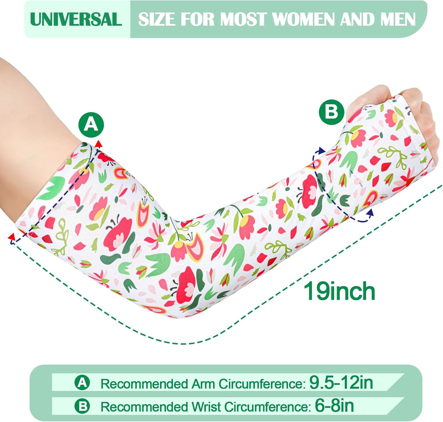 4 Pairs Gardening Sleeves Anti-Slip Arm Protection with Thumb Hole Sun Sleeve Cooling Arm Sleeves for Women Men Outdoor