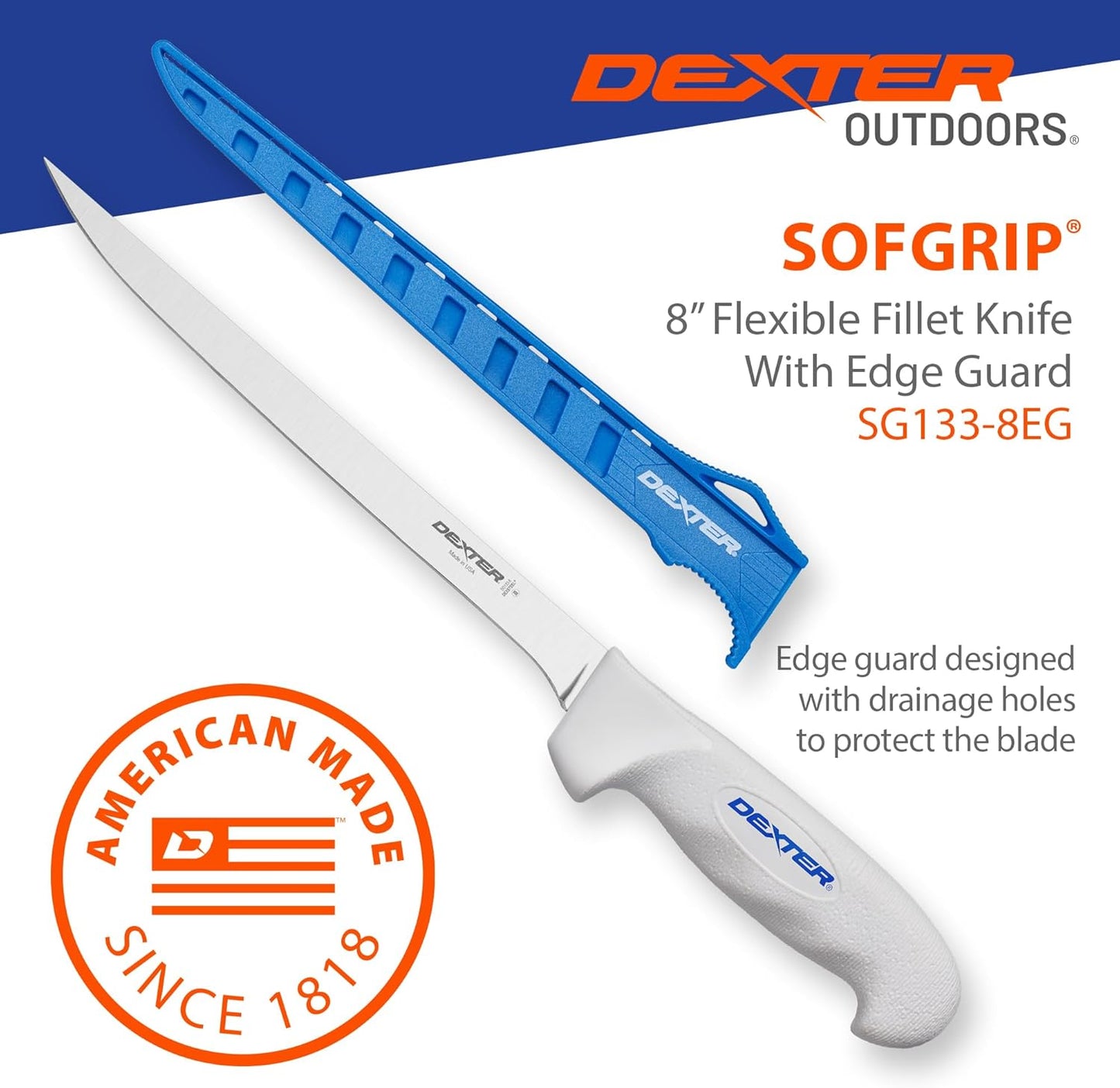 Dexter Outdoors 6" SOFGRIP Fillet Knife | Includes Edge Guard