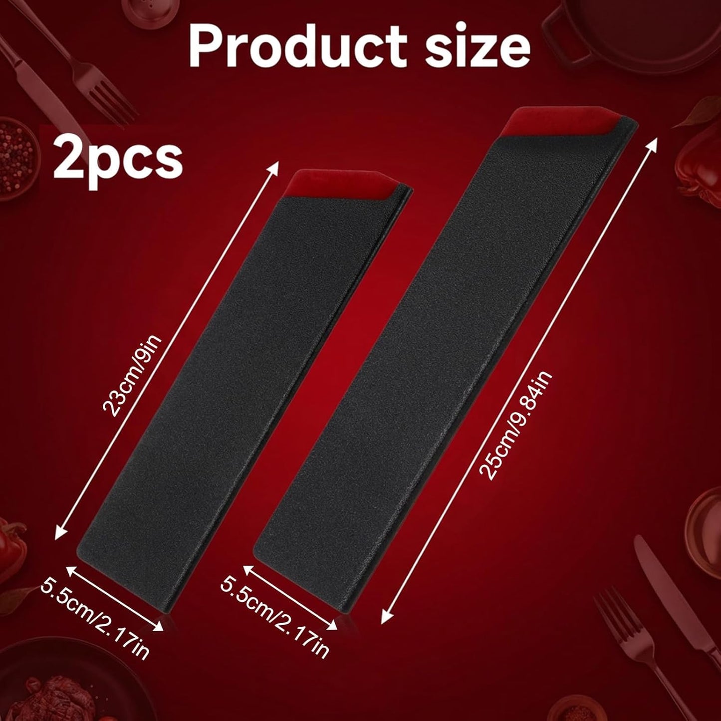Knife Sheath 2 Pieces Knife Covers Universal Blade Protective Guards Non-Scratch Felt Lining Kitchen Knives Sheaths, 9 Inch 10 Inch