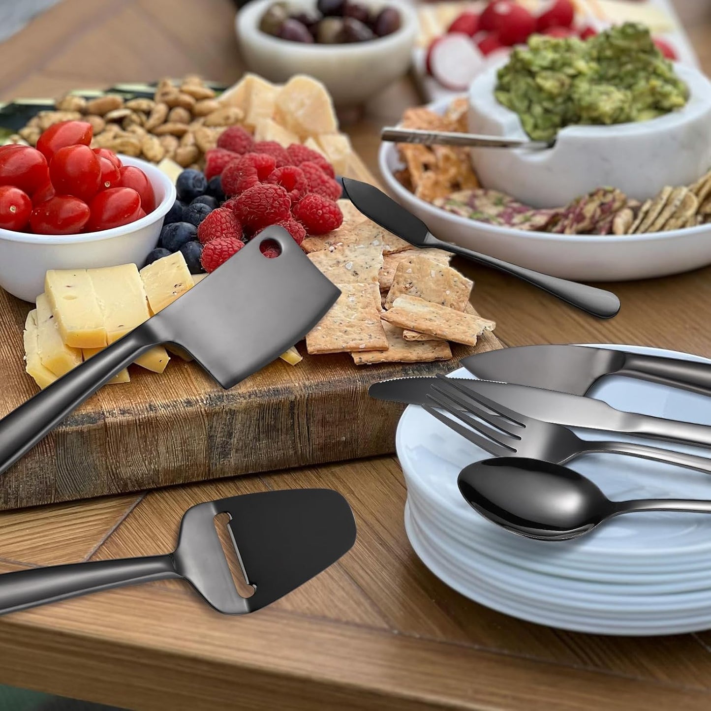 Copper Cheese Knives Set 7 Pieces Stainless Steel Kitchenware Utensils Gadgets 7 Pieces Cheese Knife,Cheese Spreader,Cheese Forks,Cheese Slicer,Cheese Cutter,Butter Knife