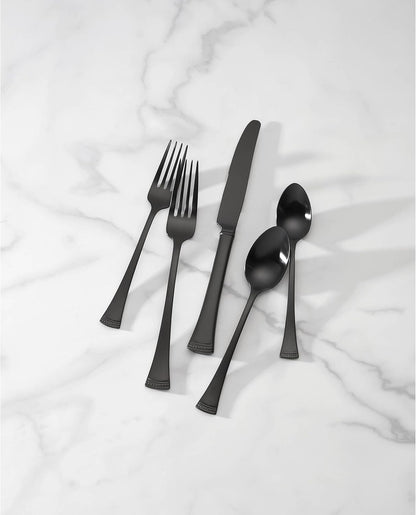 Lenox Silverware Set, Portola 12-Piece Steak Knife Flatware Set, Service For 12, Made Of 18/10 Stainless Steel, Dishwasher Safe, Home And Kitchen Utensils, Knives, Cutlery (Silver, 12 Piece)