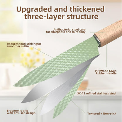 Kitchen Knife Set with Block, 7-Piece Kitchen Knife Set for Chef with Universal Knife Block, Anti-Rust Kitchen Knife Block Set, Ergonomic Design