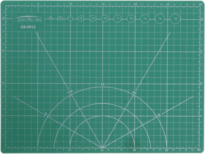 Pacific Arc Double Sided Self Healing Cutting Mat - Thick and Durable Vinyl Rotary Cutting Mat for Sewing & Scrapbook Paper Cutting Mat (09"x 12")