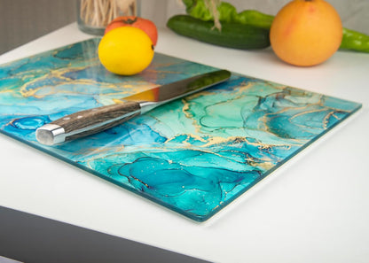 Kitchenville Glass Cutting Board 20”x16”: Tempered Glass Kitchen Counter Protector - Durable- Scratch-Resistant, Heat-Proof - Clear Design