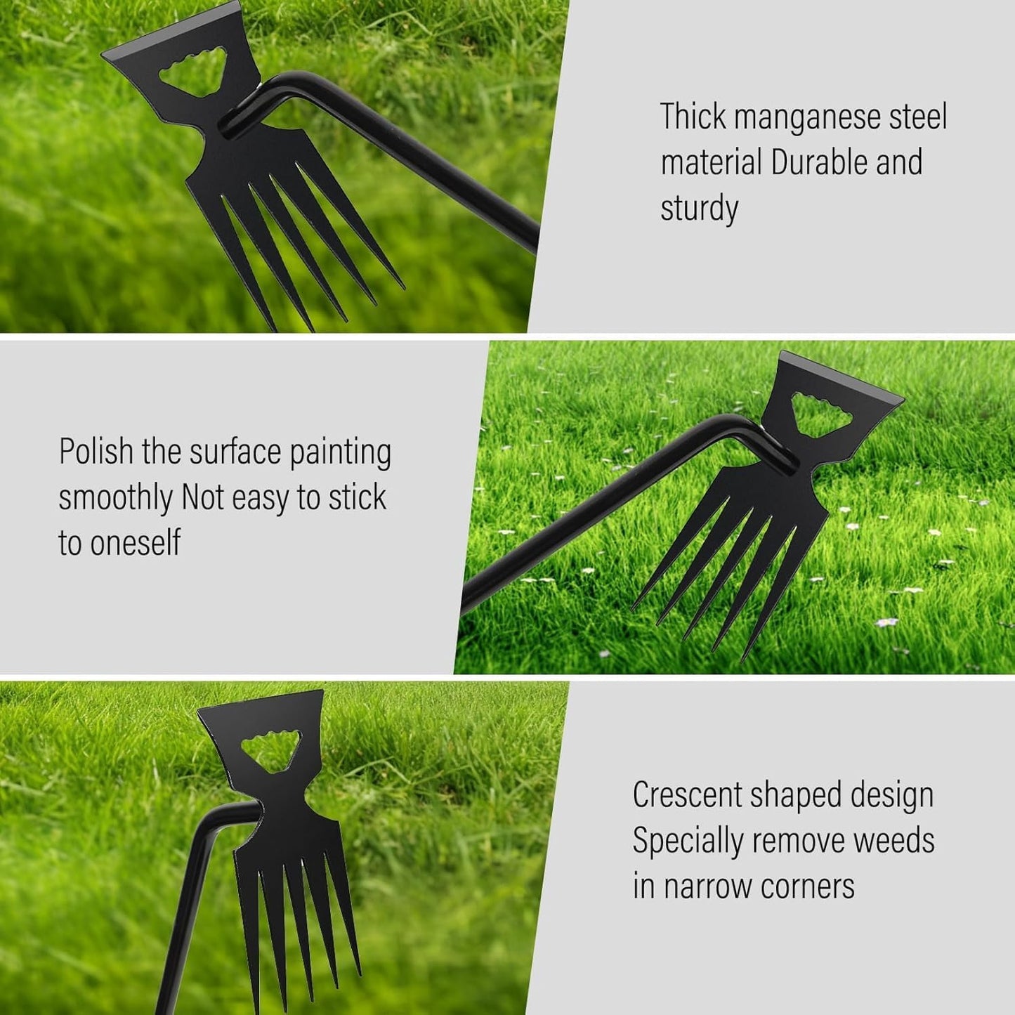 Weed Remover Tool,Garden Weed Tool, Portable Garden Weeder Tool for Vegetable Gardening Backyard Farm Planting & Weeding (Black Handle)