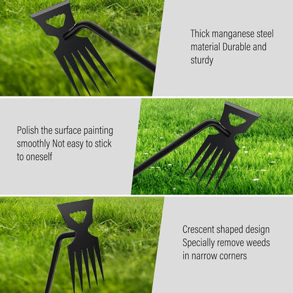 Weed Remover Tool,Garden Weed Tool, Portable Garden Weeder Tool for Vegetable Gardening Backyard Farm Planting & Weeding (Black Handle)