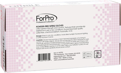 ForPro Disposable Nitrile Gloves, Chemical Resistant, Powder-Free, Latex-Free, Non-Sterile, Food Safe, 4 Mil
