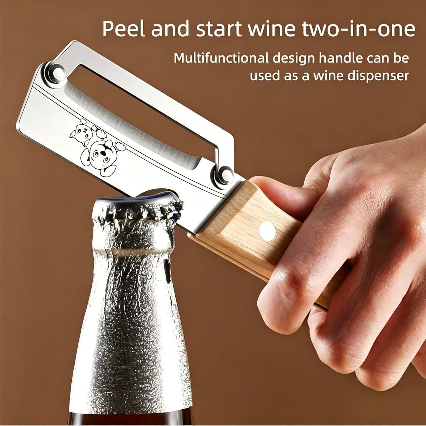Multifunctional Vegetable Peeler with Stainless Steel Blade and Bottle Opener - Ideal for Veggie Potato Carrot and Apple Peeling