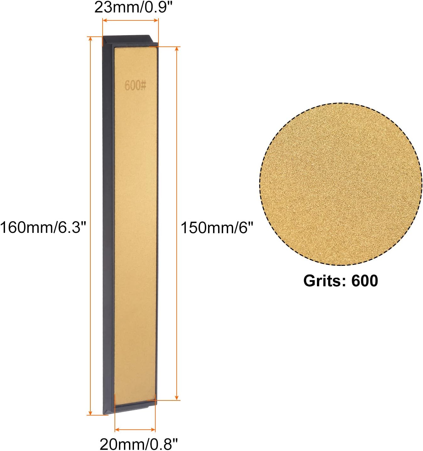 uxcell Diamond Sharpening Stone, 6" x 0.8" (150mm x 20mm) 80 Grits Titanium Coated Whetstone Sharpener Grinding Plate Hand Tool
