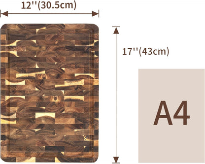 Utoplike Extra Large XXXL Bamboo Cutting Board 24 x16 Inch, Largest Wooden Butcher Block for Turkey, Meat, Vegetables, BBQ, Over the Sink Chopping Board with Handle and Juice Groove, Thickness 1.25"