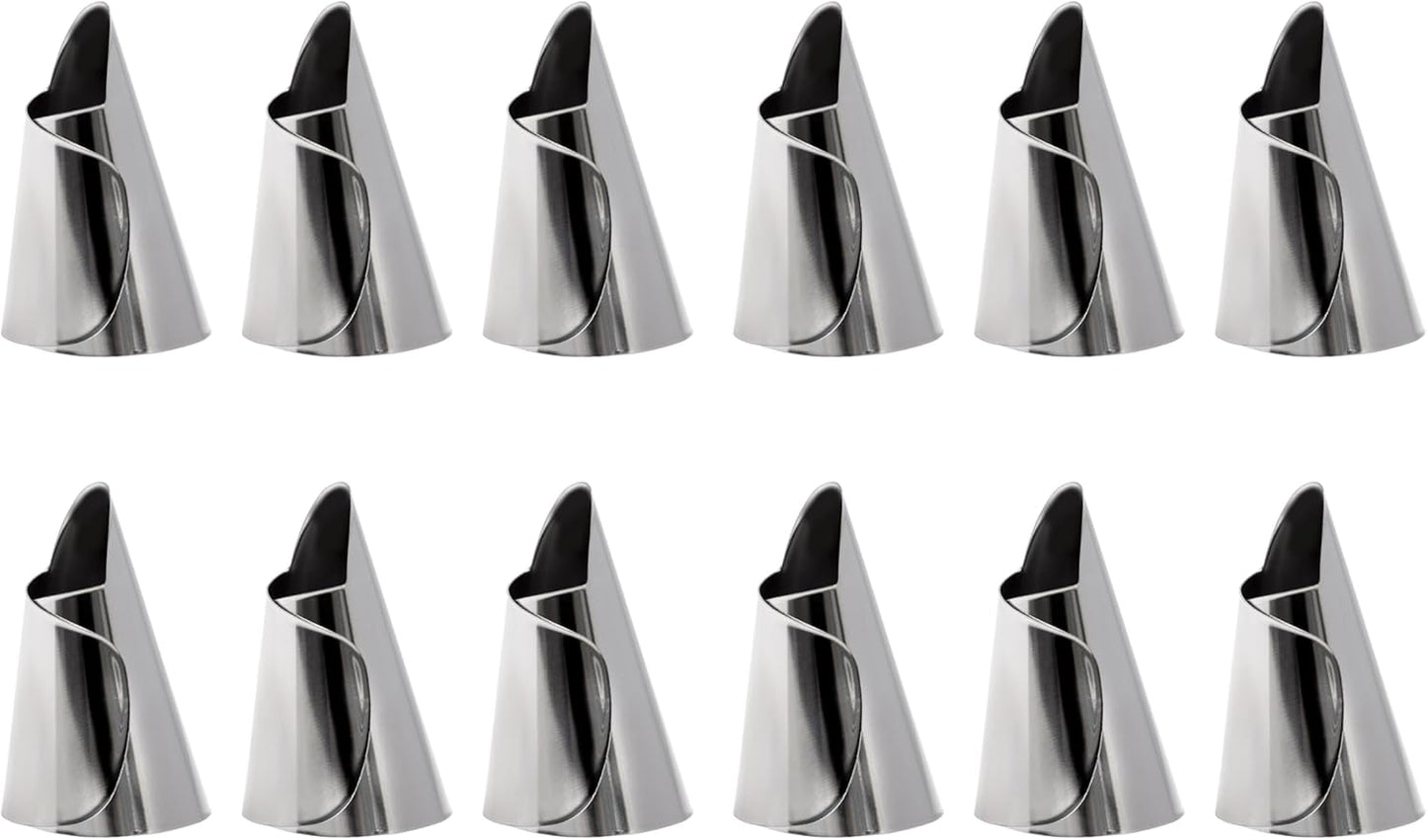 Stainless Steel Finger Protector for Cutting & Stripping Beans, Pistachios - Kitchen Finger Guards for Cutting and Stripping Nuts - Metal Nail Protection Cover, 12 Pcs