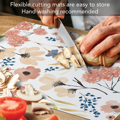 Cut N' Funnel Farmhouse Fall Designer Flexible Cutting Board Mat 15" x 11.5" Made in the USA Decorative Flexible Easy to Clean