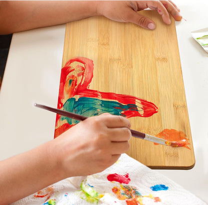 Patelai 12 Packs Wooden Cutting Board Set with Handles Large Kitchen Serving Plain Chopping Board Bulk Gifts for Mom for Vegetables Meat Pizza Cheese Fruit Bread(Acacia Wood,15 x 7 Inch)