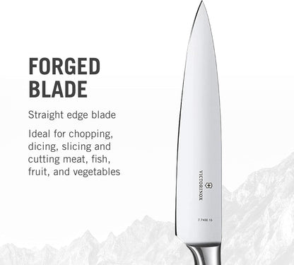Victorinox Grand Maitre Forged Chef's Knife - Sharp Kitchen Knife for Cutting Herbs, Vegetables & Meat - Premium Kitchen Accessory - Wood Handle, 6"