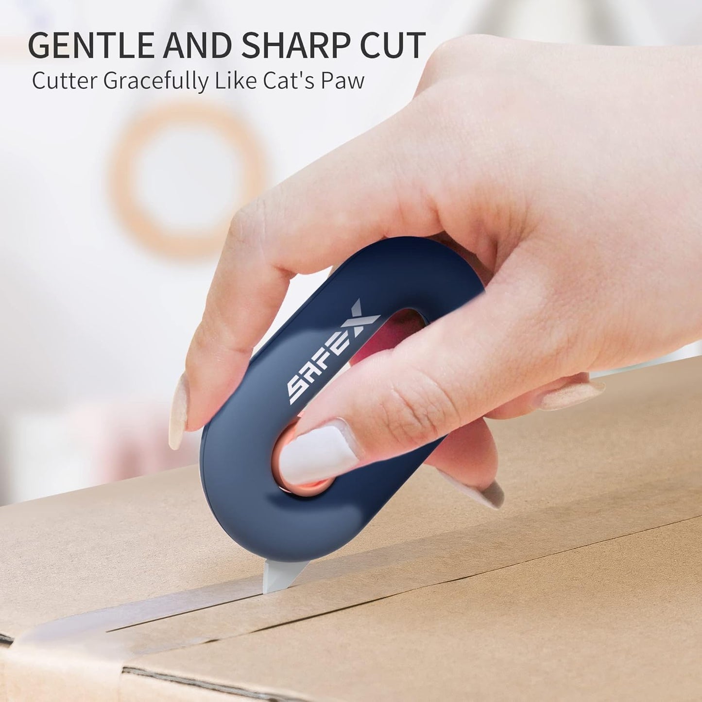 Box Cutter Retractable, Box Opener, Ceramic Box Cutter, Built-In Magnetic, Mini Box Cutter, Safety Box Cutter, Cute Box Cutter, Small Box Cutter For Women, Package Opener, Box Opener Tool (PINK)