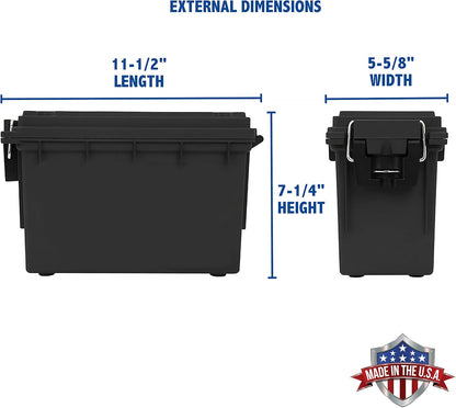 Sheffield 12629 Ammo Storage Box, Mothers Day Gifts for Mom,.30 Cal Field Boxes, Lockable Storage Box with Handle, Secures Hunting Gear, Supplies, and Bullets, Made in USA