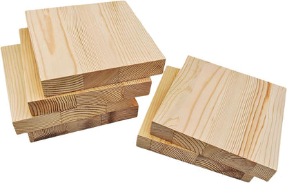 6PCS Unfinished Wood Square Blocks for Crafts, 6x6x1in Blank Wooden Squares Pine Wood Boards for Carving,DIY Wood Coasters,Painting & Burning
