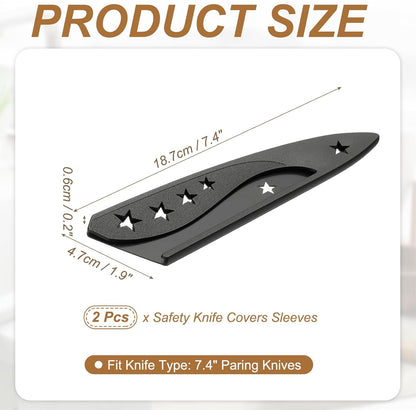 uxcell 2Pcs Safety Knife Covers Sleeves, Universal PP Knife Sheaths Edge Guards Blade Protector Covers for 7.4" Boning Knives Portable for Kitchen Camping Picnics Accessories, Black