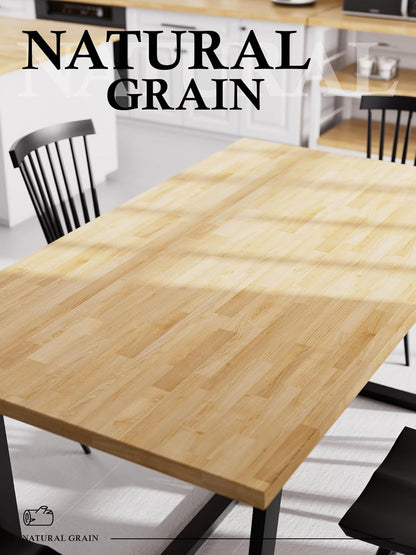 4FT Butcher Block Countertop Birch Solid Wood - 50" x 25" Table Top Butcher Block Cutting Board for Kitchen Island Cart Living Dining Office Desk Workbench Washer Dryer Countertop Unfinished 1.5" Th