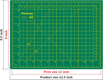Worklion Self Healing Cutting Mat for Craft-Thickened 18inch x 12inch fabric sewing mat for quilting,rotary cutting, nonslip