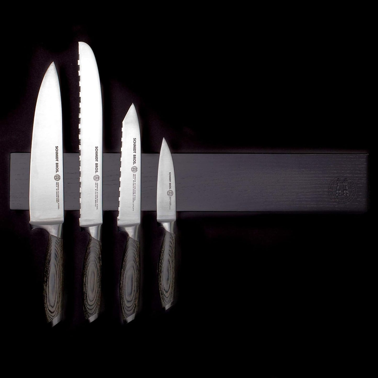 Schmidt Brothers - Acacia 24" Knife Magnetic Strip Wall Bar, Universal Magnetic Knife Holder for Wall and Cutlery Storage Up to 12-16 Knives
