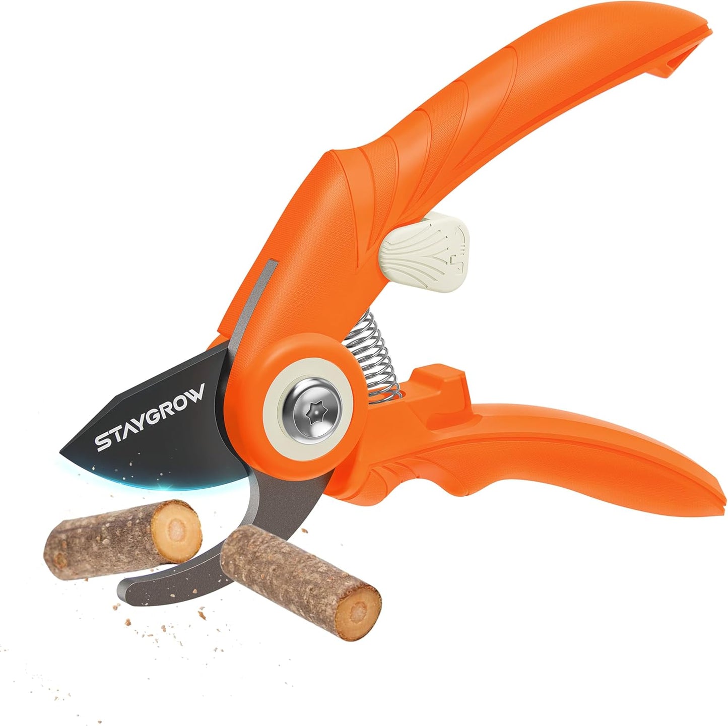 2pcs 6.5" Pruning Shears for Gardening, Ultra Sharp Garden Scissors for Precise Cuts, Stainless Steel Bonsai Clippers with Spring Loaded, 6.5 Inch Garden Shears (1pc Straight & 1pc Curved)
